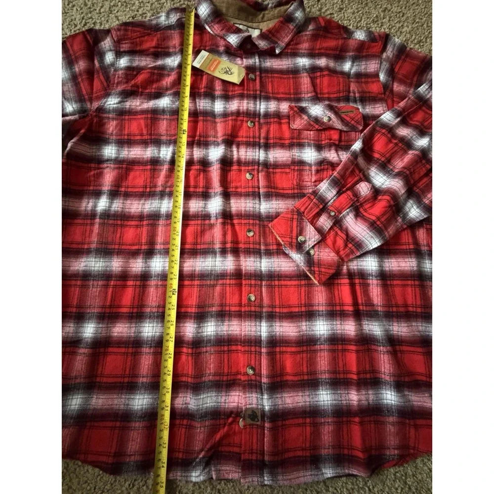 New Legendary Whitetails Buck Camp Flannel Shirt Red Black Plaid 3XL NWT JBHS